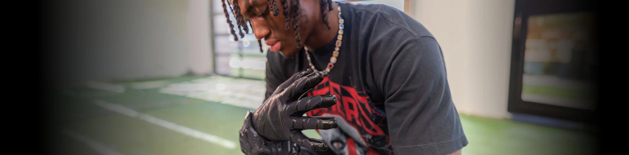 Black Football Gloves