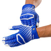Cutters Sports Rev 5.0 Receiver Gloves - Royal Blue - Football Player Sliding on Gloves