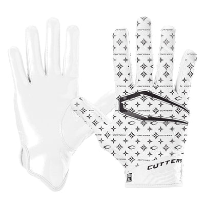 Cutters Rev 5.0 Limited Edition Receiver Gloves - White/Black Lux - Front and Back of Glove