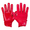 Cutters Sports Gamer 5.0 Padded Red Receiver Football Gloves - Ideal For 7v7, Youth, High School, and Collegiate Play 