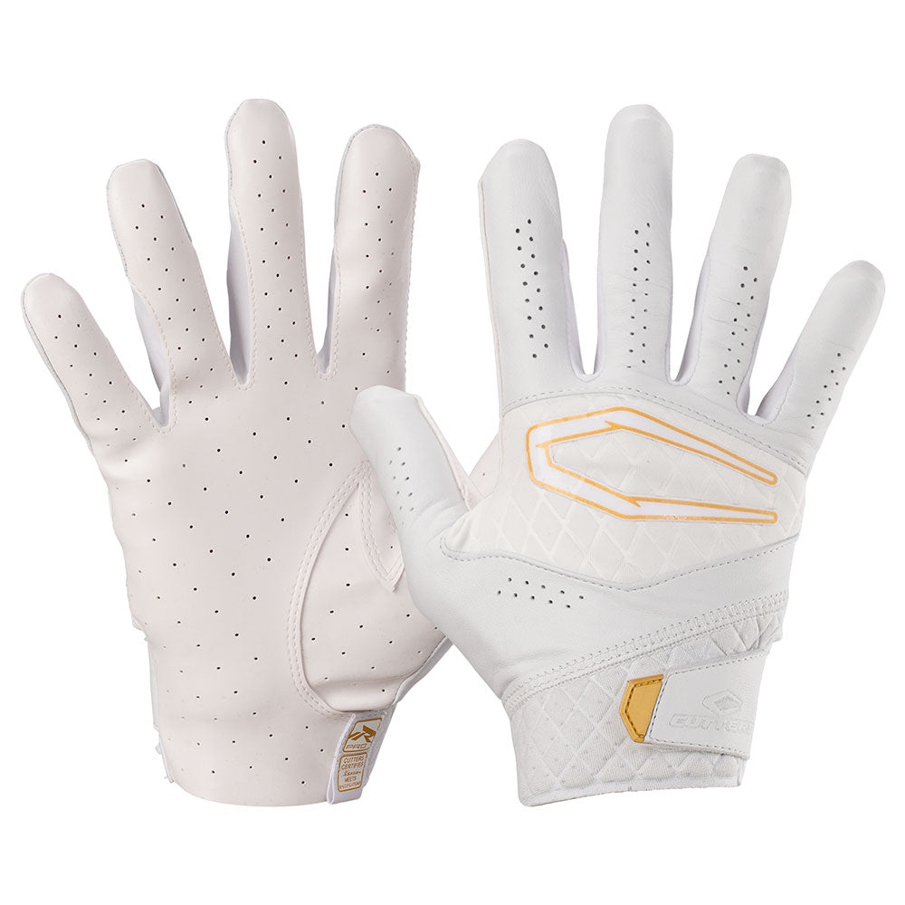 Force 5.0 Lineman White Football Gloves Cutters Sports