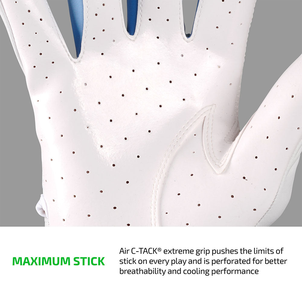 MAXIMUM STICK - Air C-TACK® extreme grip pushes the limits of stick on every play and is perforated for better breathability and cooling performance