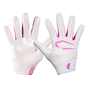 Cutters Rev X Elite Receiver Gloves - White/Pink - Front & Back for Glove