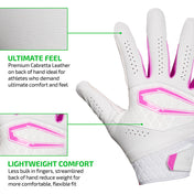 ULTIMATE FEEL - Premium Cabretta Leather on back of hand ideal for athletes who demand ultimate comfort and feel;

LIGHTWEIGHT COMFORT - Less bulk in fingers, streamlined back of hand reduce weight for more comfortable, flexible fit
