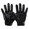 Cutters Sports Rev Pro 6.0 Solid Receiver Football Gloves - Black - Front and Back of Glove