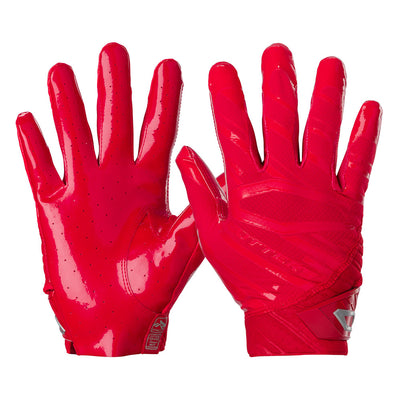 Cutters Sports Rev Pro 6.0 Solid Receiver Football Gloves - Red - Front and Back of Glove