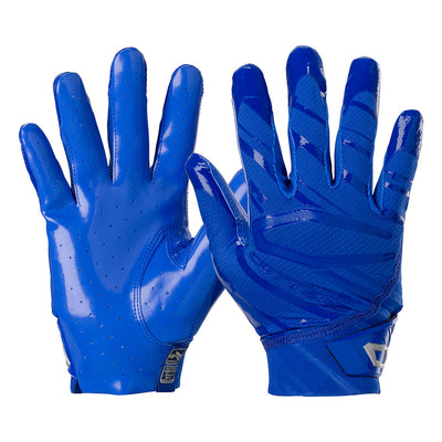 Cutters Sports Rev Pro 6.0 Solid Receiver Football Gloves - Royal Blue - Front and Back of Glove