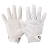 Cutters Sports Rev Pro 6.0 Solid Receiver Football Gloves - White - Front and Back of Glove