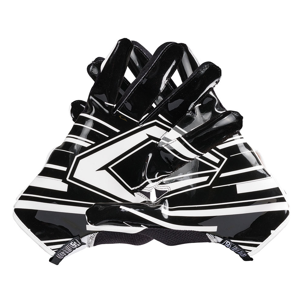 Cutters Sports Game Day Pro Black Receiver Football Gloves - Football Player Tightening Straps for Better Fit