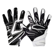 Cutters Sports Game Day Pro Black Receiver Football Gloves - Ideal For 7v7, Youth, High School, and Collegiate Play - Front and Back of Glove
