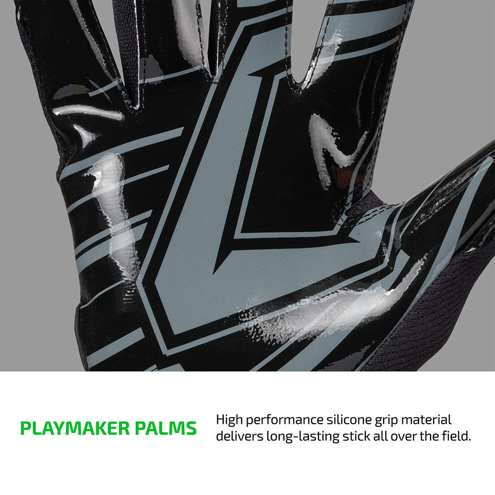 PLAYMAKER PALMS - High performance silicone grip material delivers long-lasting stick all over the field.