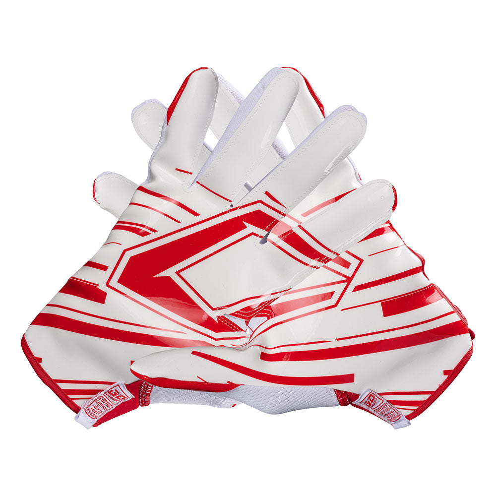 Cutters Sports Game Day Pro White/Red Receiver Football Gloves - Football athlete showcasing design on C-TACK®