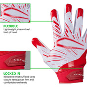 FLEXIBLE - Lightweight, streamlined back of hand;

LOCKED IN - Neoprene wrist cuff and strap closure keep gloves firm and comfortable on hands