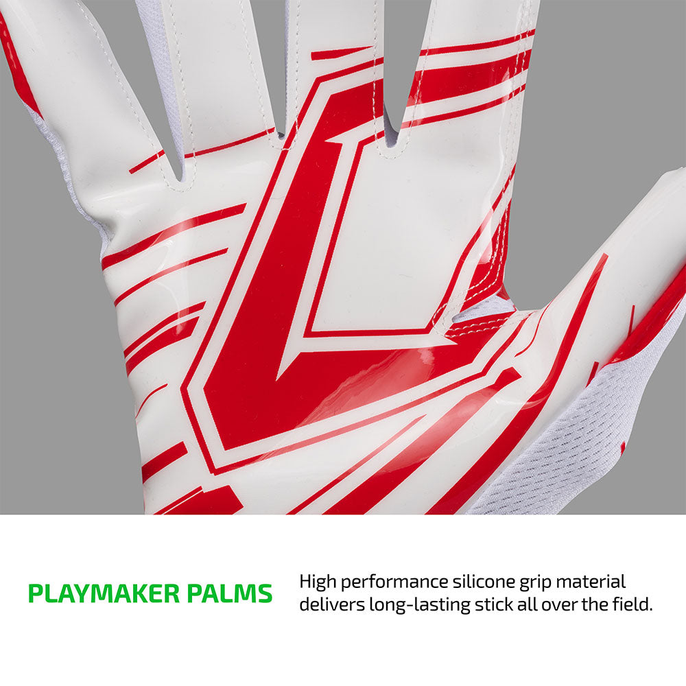 PLAYMAKER PALMS - High performance silicone grip material delivers long-lasting stick all over the field.