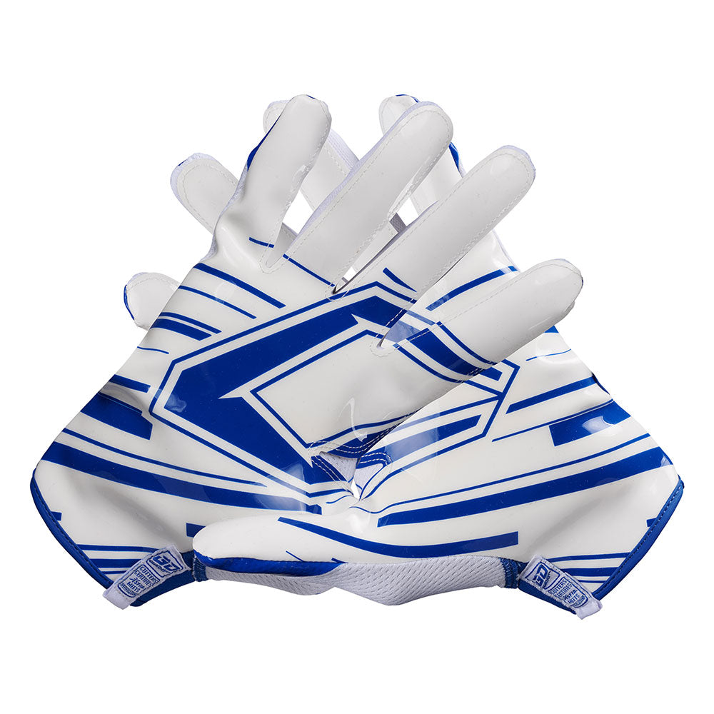 Royal Receiver Football Gloves - Football athlete showcasing design on C-TACK®