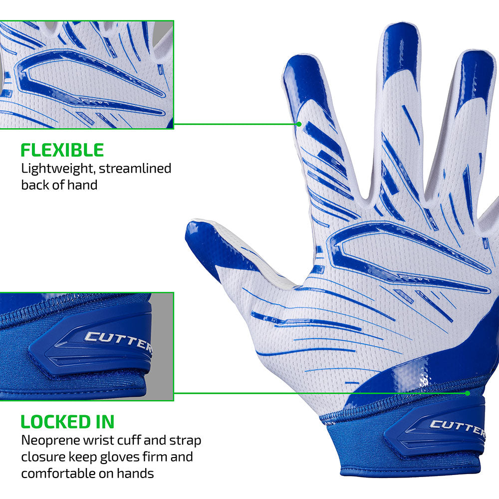 FLEXIBLE - Lightweight, streamlined back of hand;

LOCKED IN - Neoprene wrist cuff and strap closure keep gloves firm and comfortable on hands