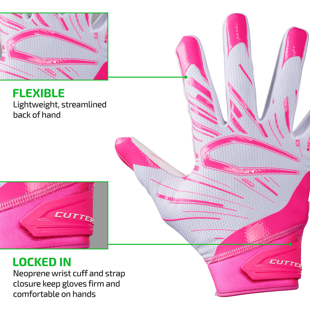 FLEXIBLE - Lightweight, streamlined back of hand;

LOCKED IN - Neoprene wrist cuff and strap closure keep gloves firm and comfortable on hands