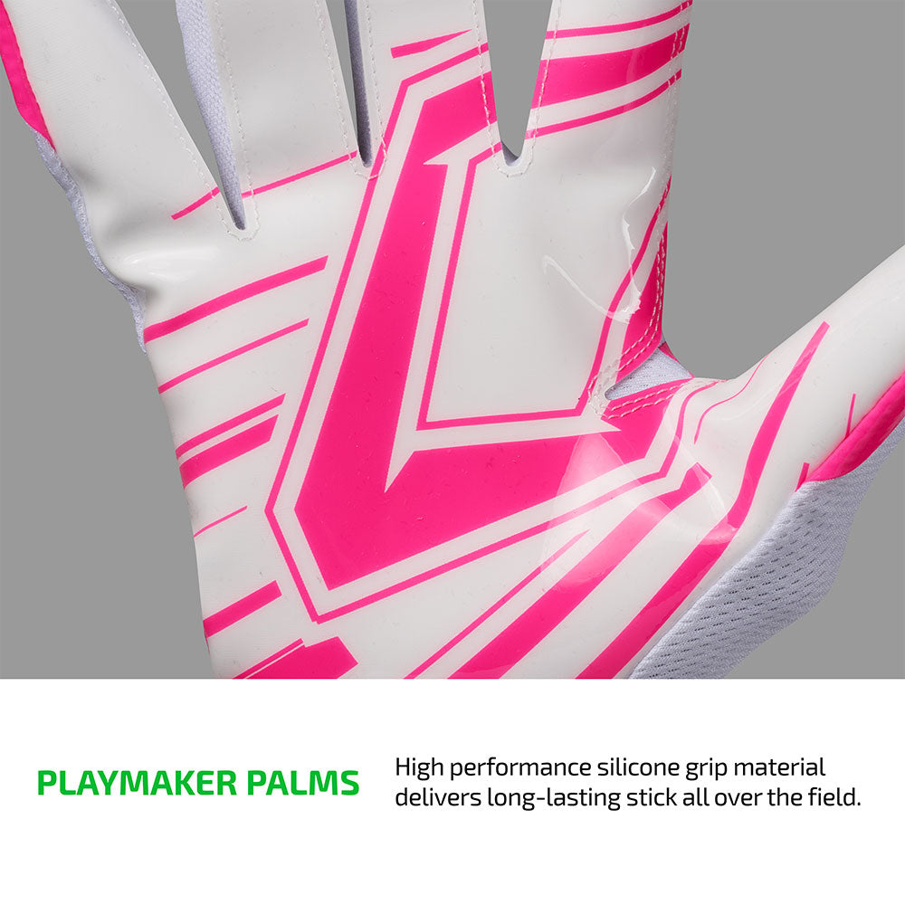 PLAYMAKER PALMS - High performance silicone grip material delivers long-lasting stick all over the field.