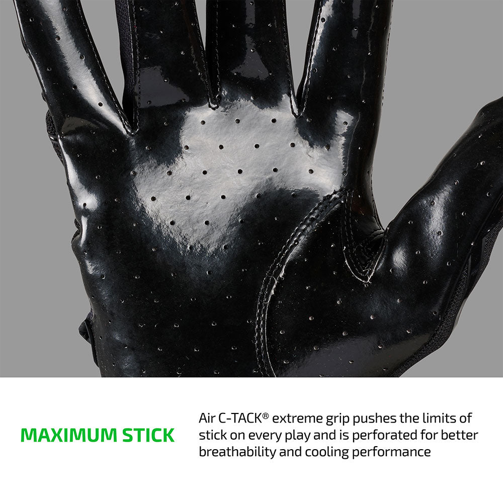 MAXIMUM STICK - Air C-TACK® extreme grip pushes the limits of stick on every play and is perforated for better breathability and cooling performance