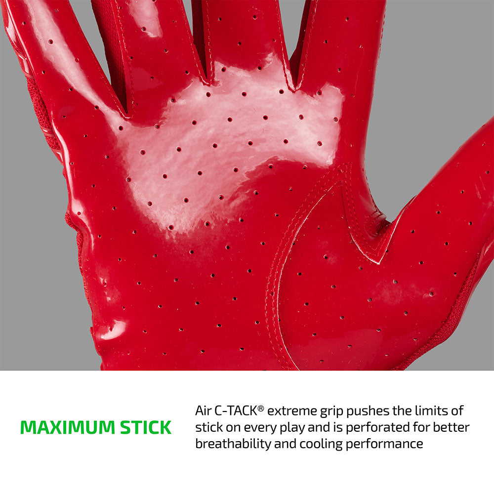MAXIMUM STICK - Air C-TACK® extreme grip pushes the limits of stick on every play and is perforated for better breathability and cooling performance
