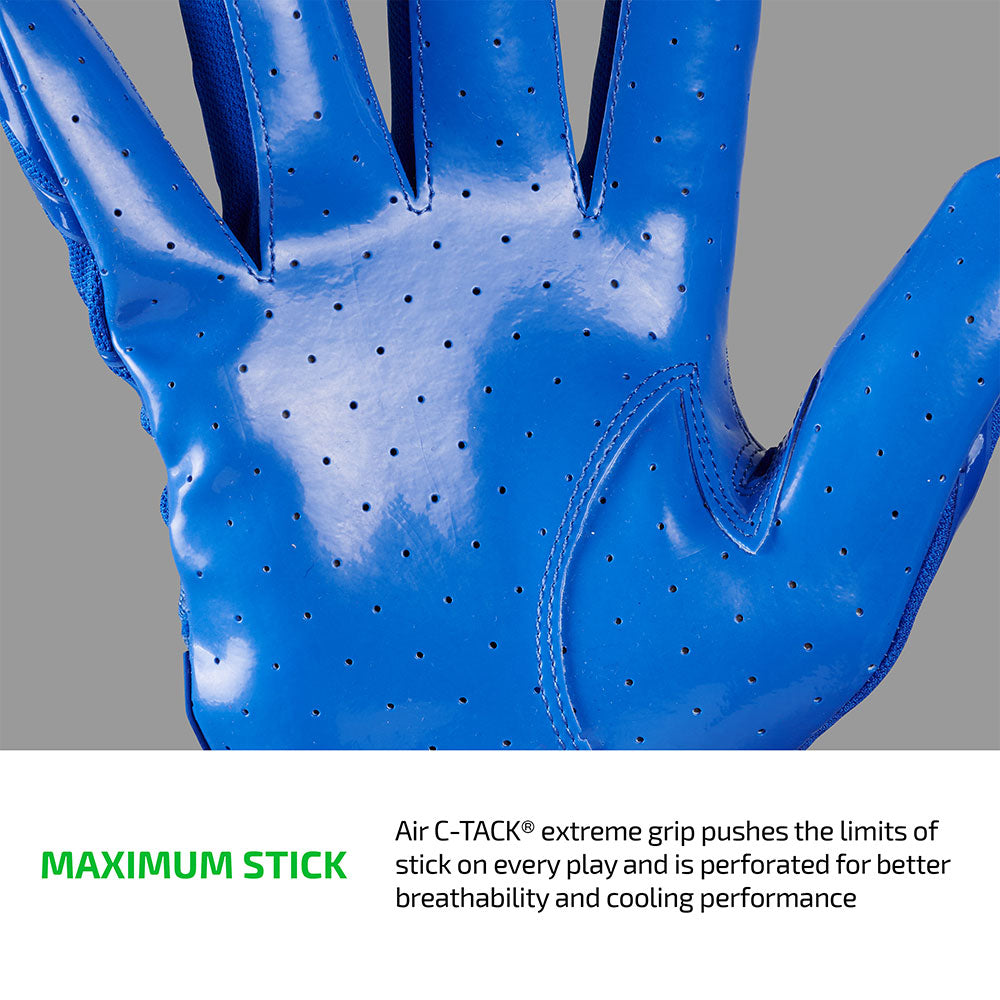 MAXIMUM STICK - Air C-TACK® extreme grip pushes the limits of stick on every play and is perforated for better breathability and cooling performance