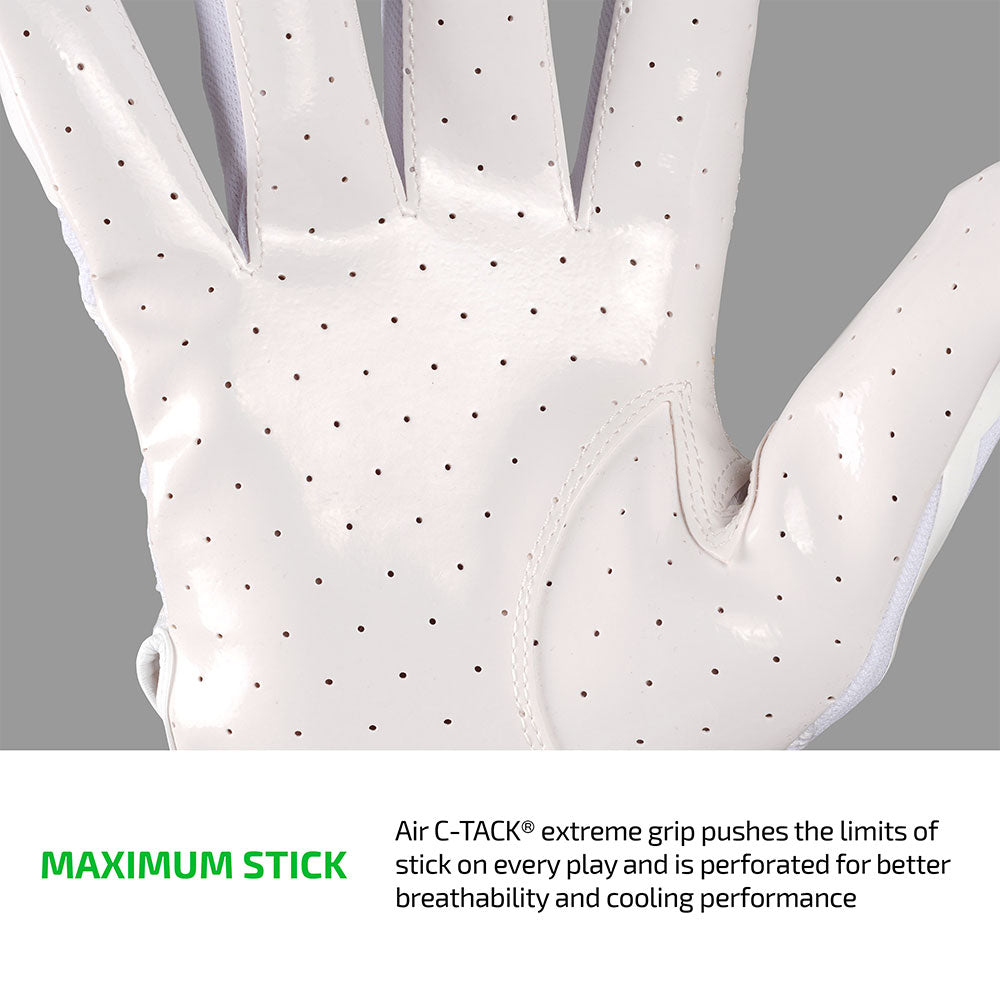 MAXIMUM STICK - Air C-TACK® extreme grip pushes the limits of stick on every play and is perforated for better breathability and cooling performance