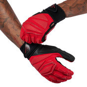 Cutters Sports Force 6.0 Red Lineman Football Gloves - Football Player Tightening Straps for Better Fit