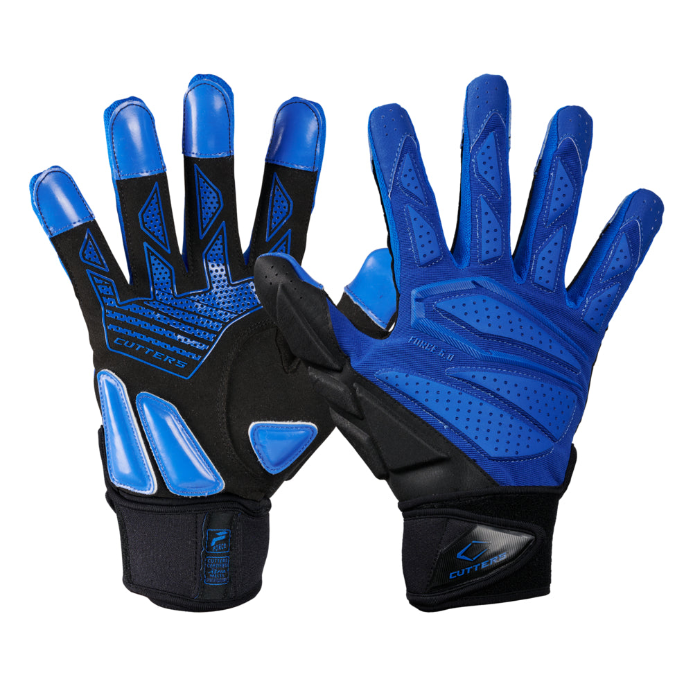 Cutters Sports Force 6.0 Royal Blue Lineman Football Gloves - Ideal For 7v7, Youth, High School, and Collegiate Play