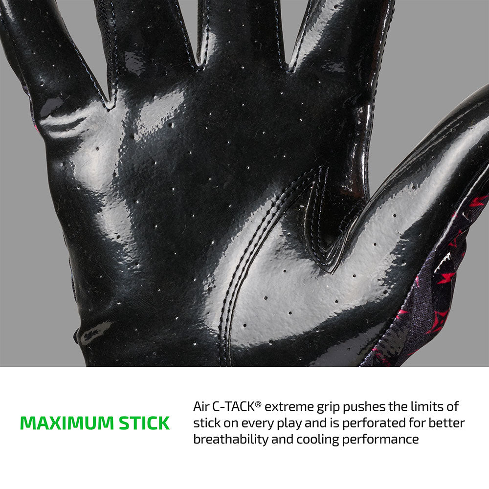 MAXIMUM STICK - Air C-TACK® extreme grip pushes the limits of stick on every play and is perforated for better breathability and cooling performance