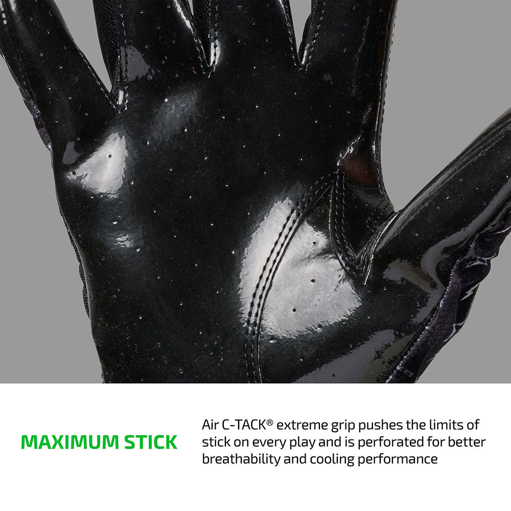 MAXIMUM STICK - Air C-TACK® extreme grip pushes the limits of stick on every play and is perforated for better breathability and cooling performance