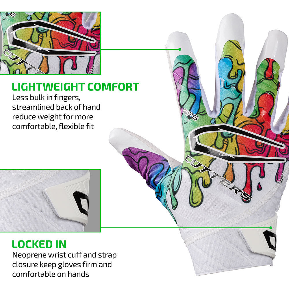 LIGHTWEIGHT COMFORT - Less bulk in fingers, streamlined back of hand reduce weight for more comfortable, flexible fit;

LOCKED IN - Neoprene wrist cuff and strap closure keep gloves firm and comfortable on hands