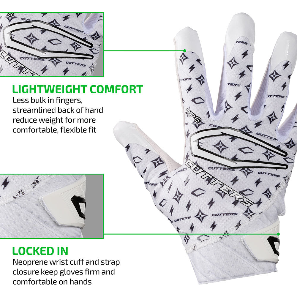 LIGHTWEIGHT COMFORT - Less bulk in fingers, streamlined back of hand reduce weight for more comfortable, flexible fit;

LOCKED IN - Neoprene wrist cuff and strap closure keep gloves firm and comfortable on hands