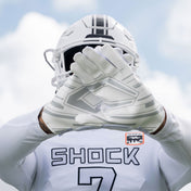 Athlete Wearing Cutters Game Day Pro Solid White Receiver Gloves