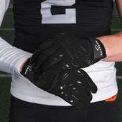 Athlete Wearing Cutters Black Gamer 6.0 Padded Receiver Gloves