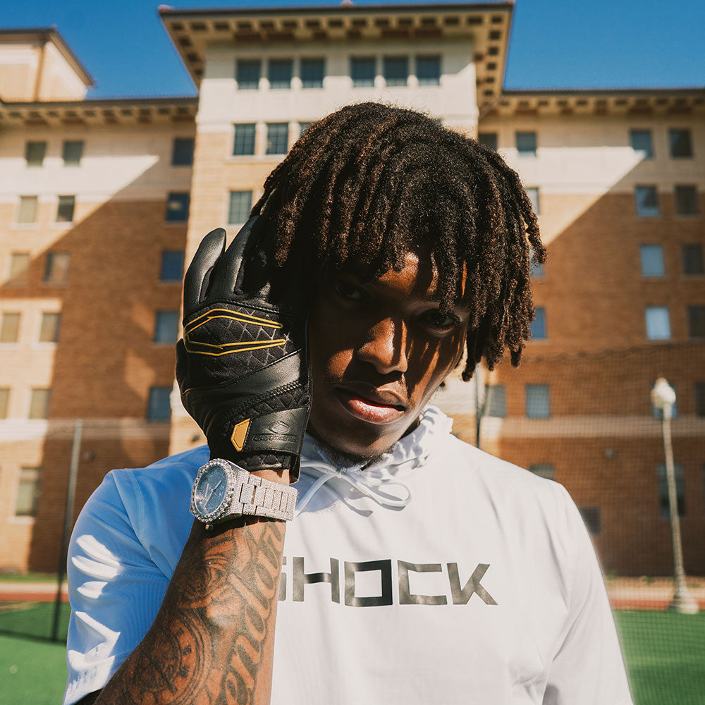 Gold Receiver Football Gloves