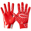 Cutters Sports Red/White Lux Rev Pro 5.0 Limited-Edition Football Receiver Gloves - Ideal For 7v7, Youth, High School and Collegiate Play