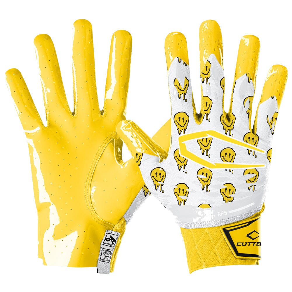 Cutters Sports Smile Rev Pro 5.0 Limited-Edition Football Receiver Gloves - Ideal For 7v7, Youth, High School and Collegiate Play