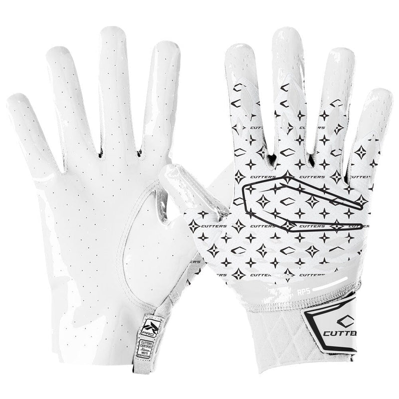 Force 5.0 Lineman White Football Gloves Cutters Sports