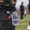 Youth Football Player Wearing Cutters Sports White Tattoo Rev Pro 4.0 Limited Edition Receiver Gloves
