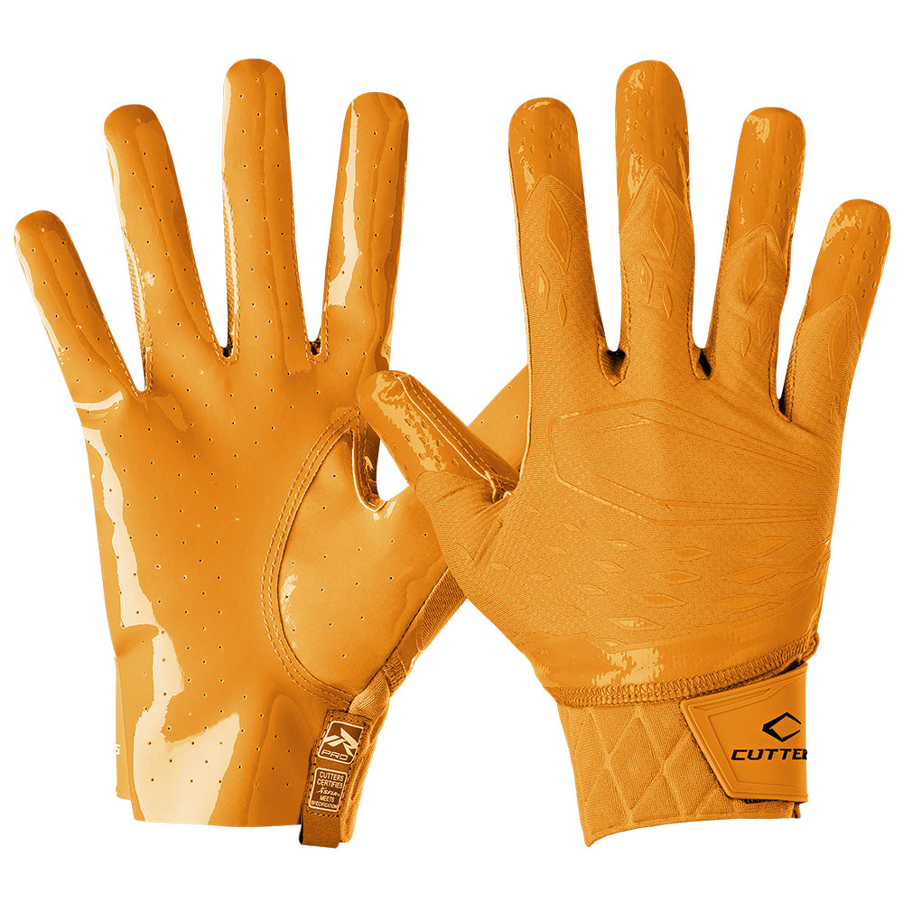 Rev Pro 5.0 Football Yellow Gold Receiver Gloves Cutters Sports