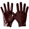 Cutters Sports Rev Pro 5.0 Solid Maroon Red Football Receiver Gloves - Front and Back of Glove