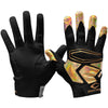 Cutters Sports Rev Pro 4.0 Iridescent Black/Gold Receiver Gloves - Front and Back View