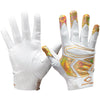Cutters Sports Rev Pro 4.0 Iridescent White/Gold Receiver Gloves - Front and Back View