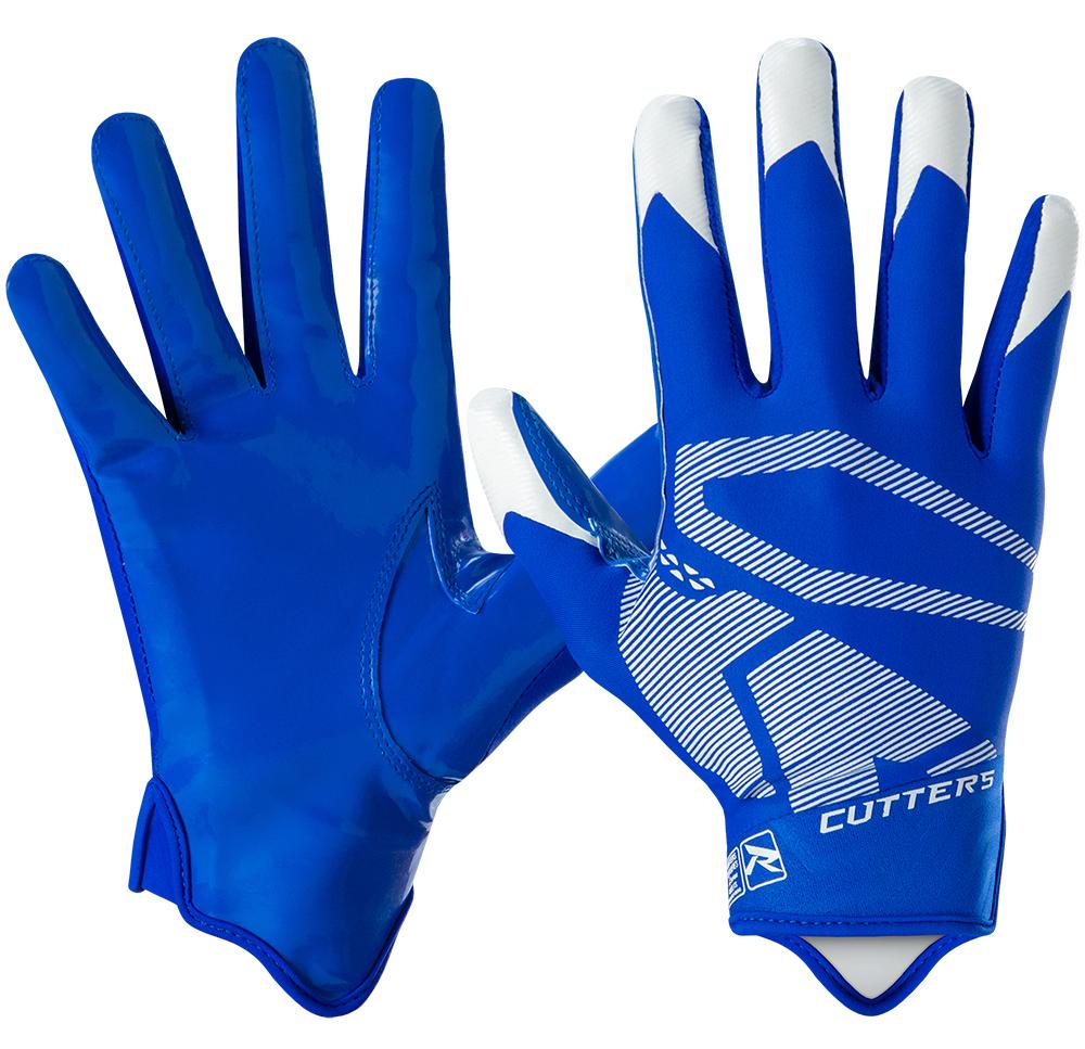 Cutters Rev 4.0 Receiver Gloves - Royal Blue - Front and Back