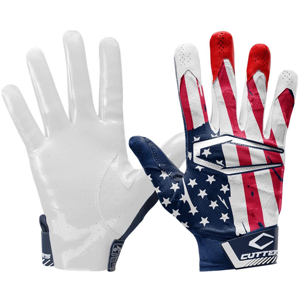 Blue Receiver Football Receiver Gloves - Ideal For 7v7, Youth, HIgh School and Collegiate Play