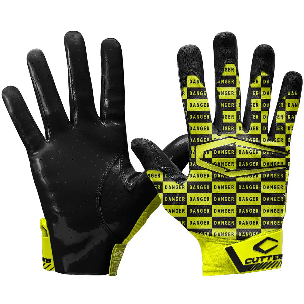 Yellow Receiver Football Receiver Gloves - Ideal For 7v7, Youth, HIgh School and Collegiate Play