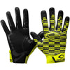 Cutters Sports Rev Pro 4.0 Danger Black/Yellow Receiver Football Receiver Gloves - Ideal For 7v7, Youth, HIgh School and Collegiate Play