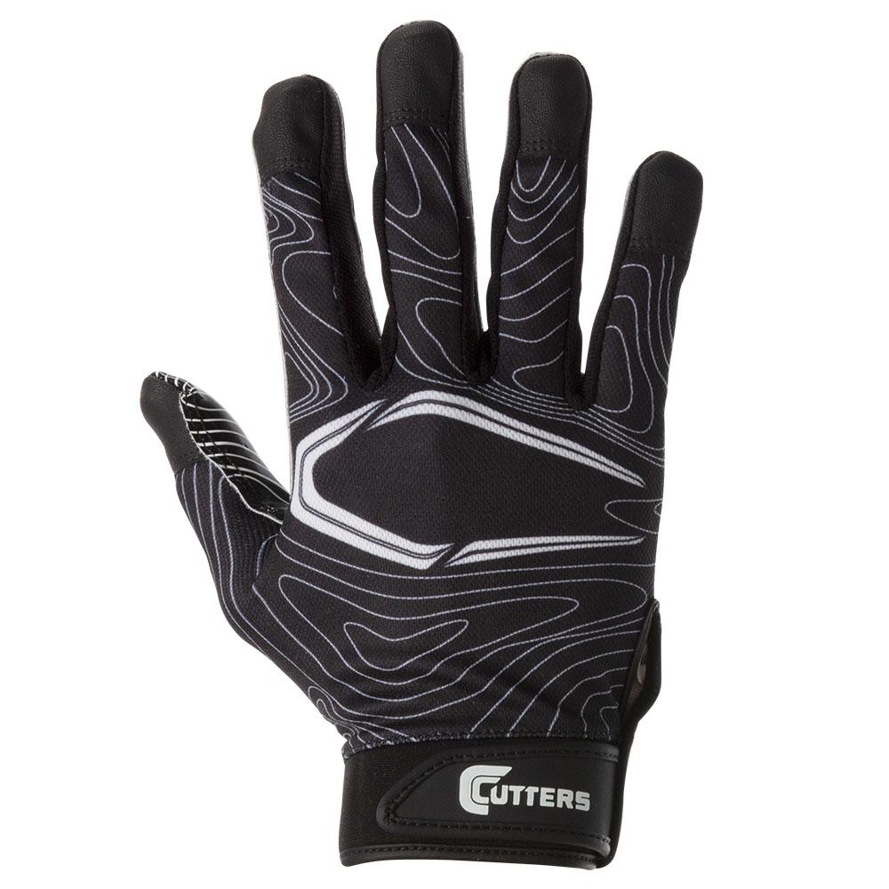 Game Day Black Topo Football Receiver Gloves Cutters Sports