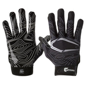 Cutters Game Day Black Topo Football Receiver Gloves - Front and Back View