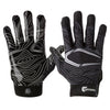 Cutters Game Day Black Topo Football Receiver Gloves - Front and Back View